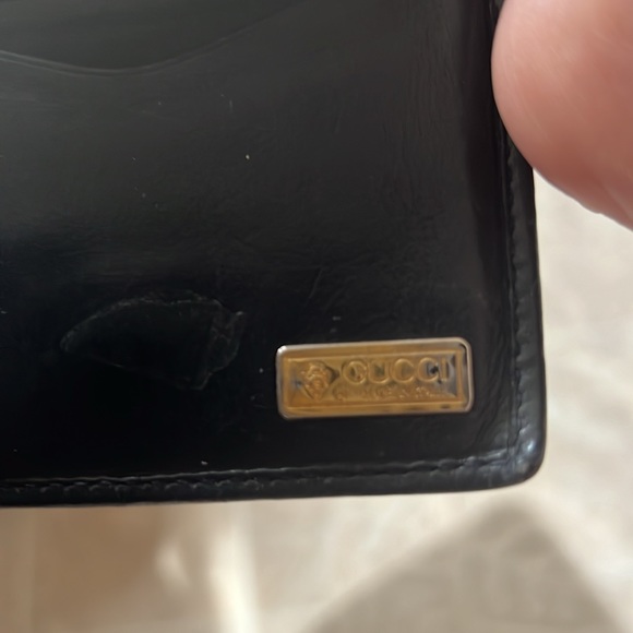 Sold-Gucci kiss lock wallet black leather gold hardware. Vintage SR 035 904 0902 - Picture 6 of 15